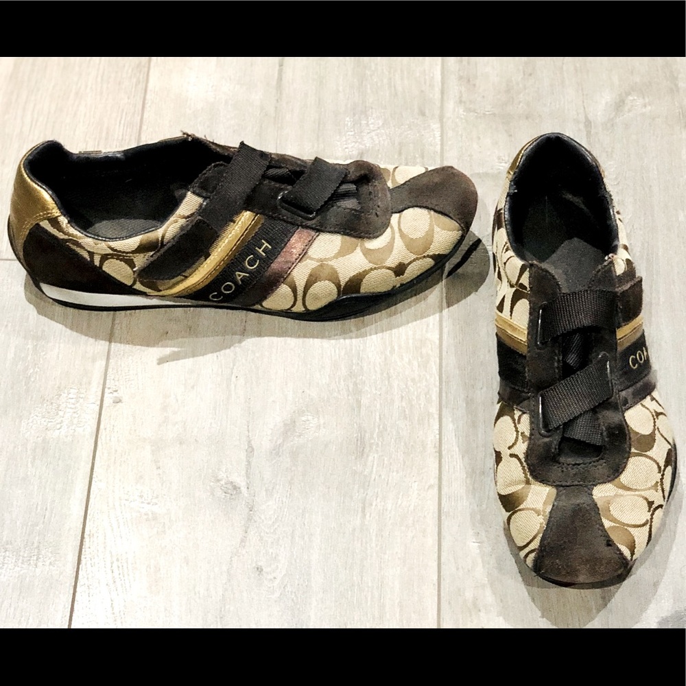 Brown Coach Jenney Sneakers Size 9.5